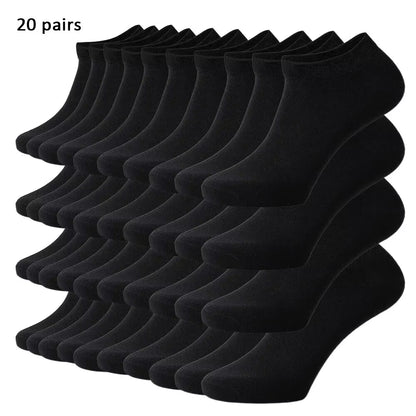 10/20/40 Pairs of Solid Color Socks, Soft and Lightweight Ankle Socks, Casual Boat Socks, Low Cut Ankle Socks